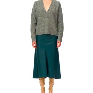 Tibi tissue leather fluted skirt NWT